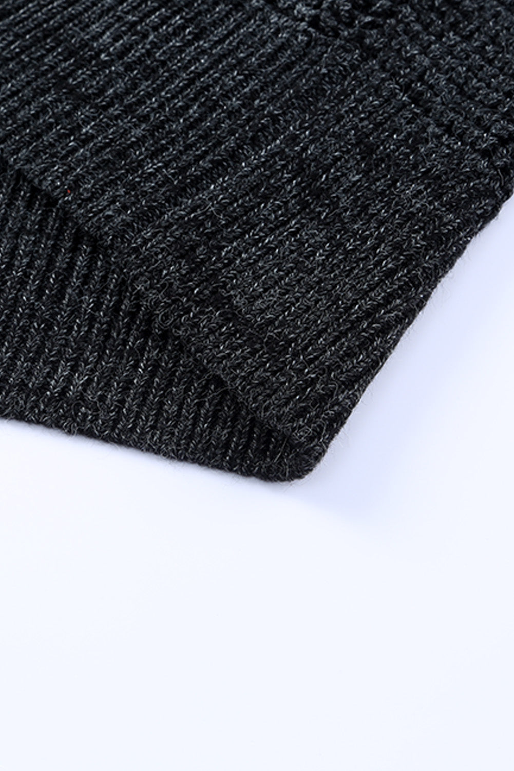 Schwarz karierter strickcardigan mit offener vorderseite