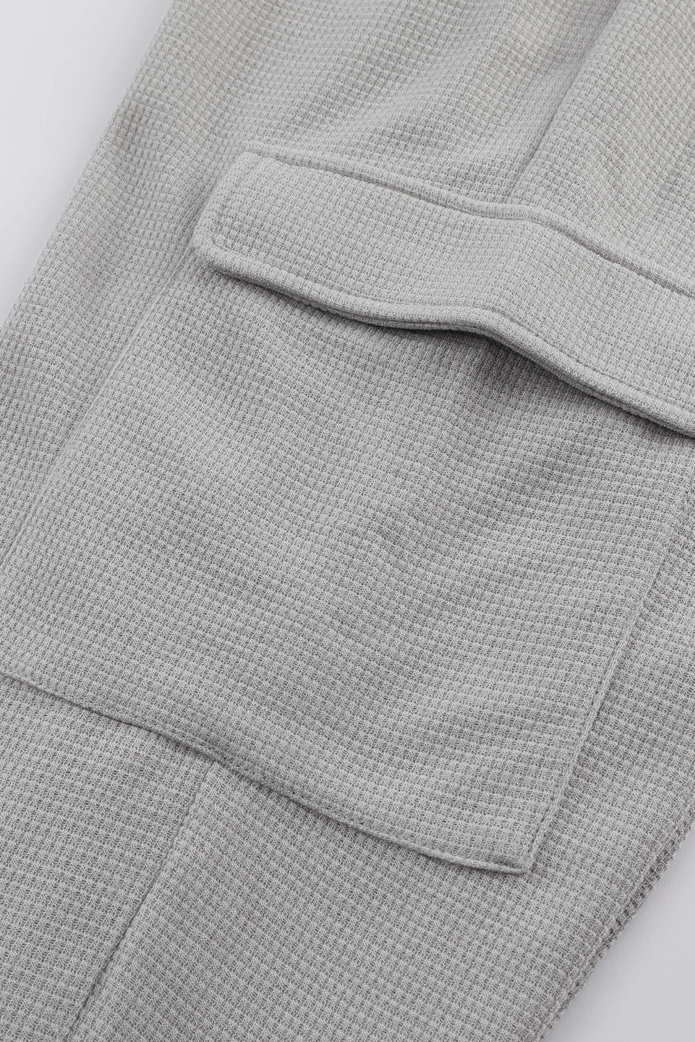 Graue waffelstruktur cargo-taschen-jogger-hose