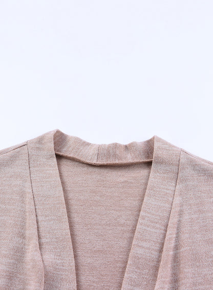 Rosa tunika mit offener vorderseite strickjacke mit taschen