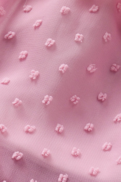 Rosa ombre swiss dot gerafftes minikleid