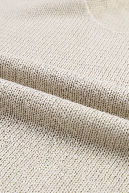 Khaki leichter strickpullover mit fransensaum
