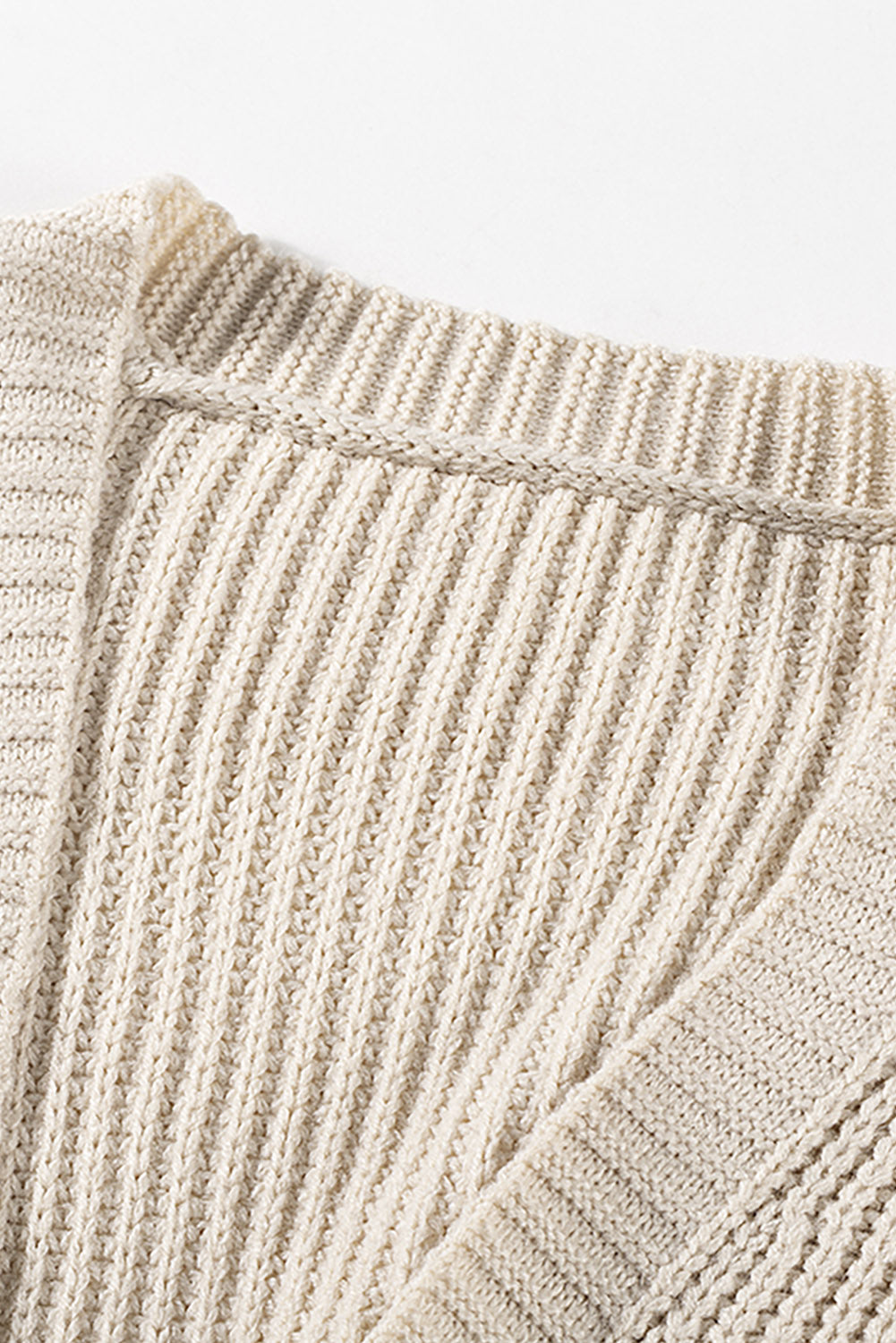 Khaki langer cardigan mit offenen zopfärmeln