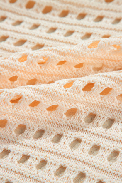 Aprikosenfarbener, offen gestrickter duster cardigan