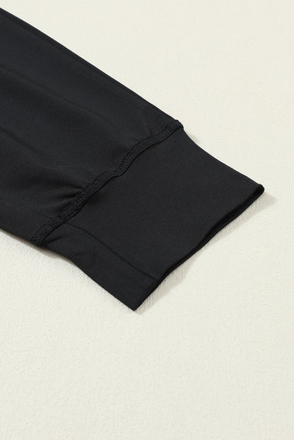 Schwarze jogginghose mit kordelzug an der taille