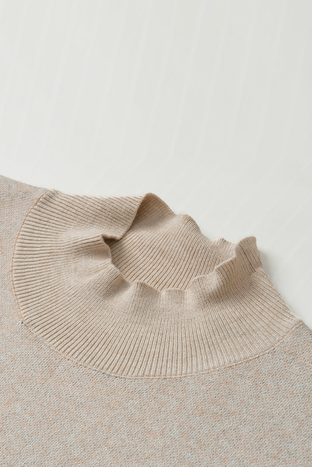 Apricot lebhaftes gepardenmuster hoher hals kurzarmpullover