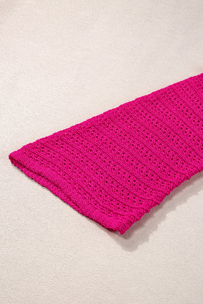 Rose ausgehöhlte armbinde ärmel stricken strickjacke