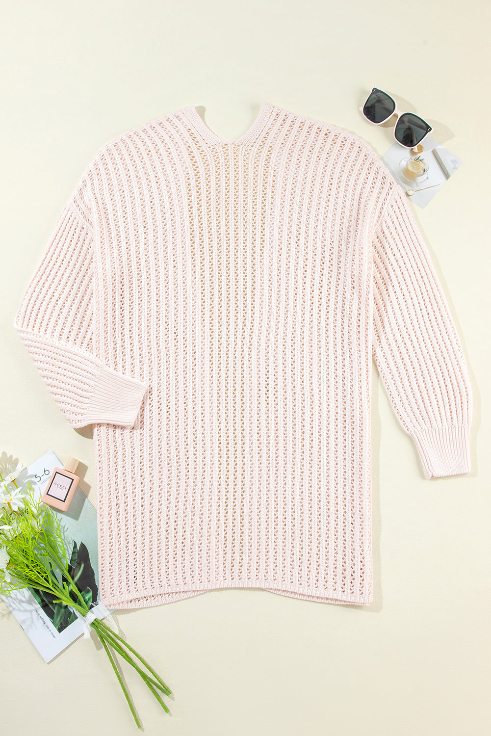 Jet stream gehäkelte drop shoulder strickjacke mit offener front