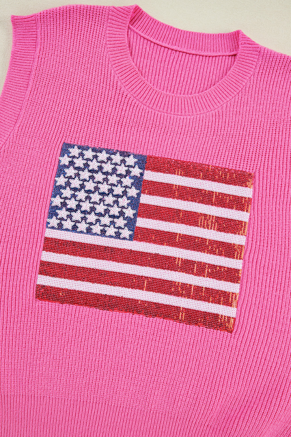 Bonbon funkelnde amerikanische flagge gestrickte weste