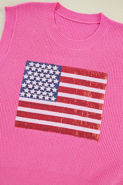 Bonbon funkelnde amerikanische flagge gestrickte weste