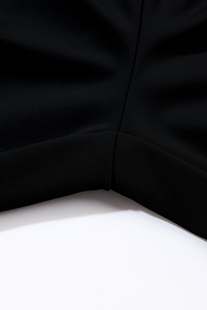 Schwarze gesmokte jogginghose mit hoher taille