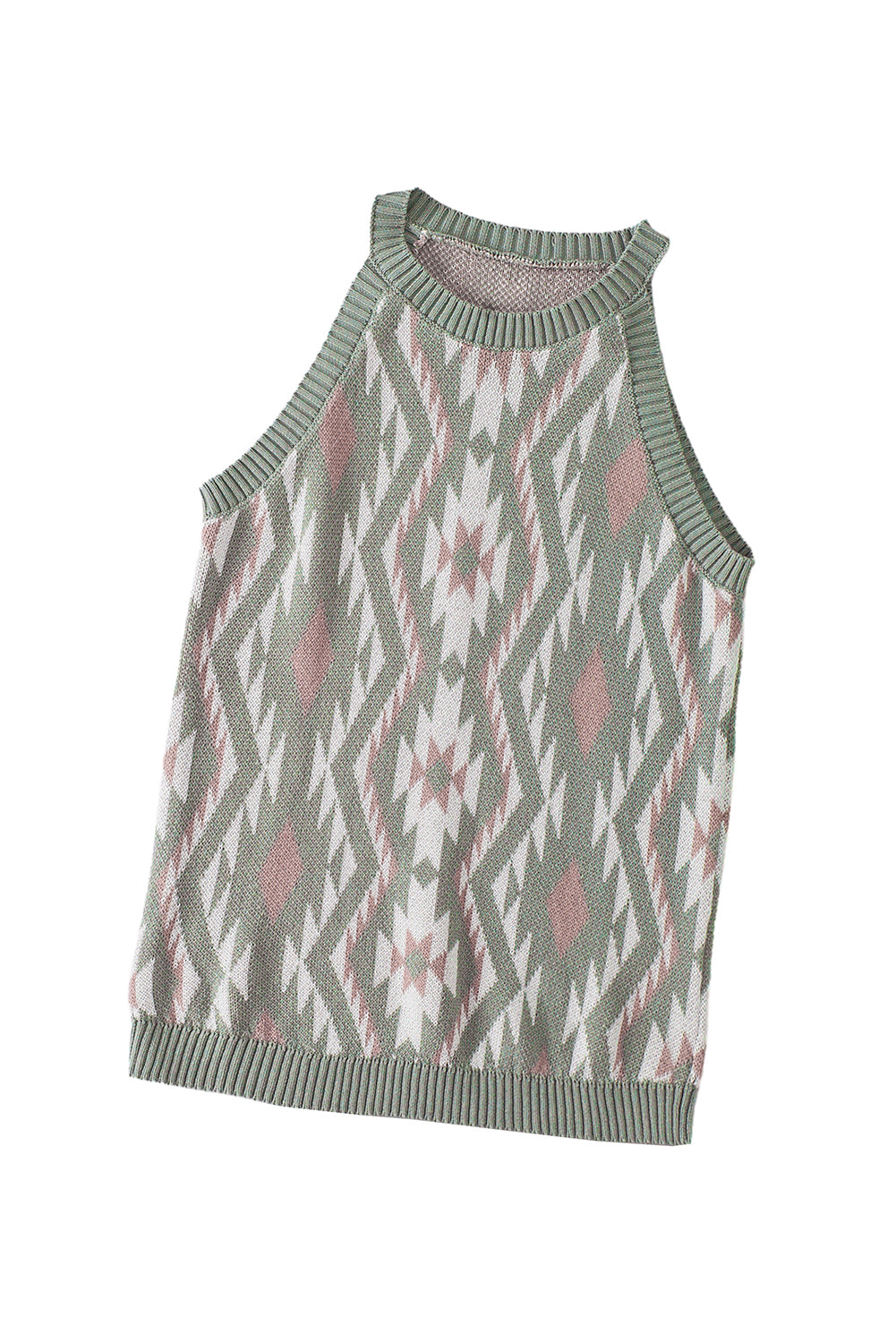 Laurel green western tribal aztekenmuster pullover tank stricken