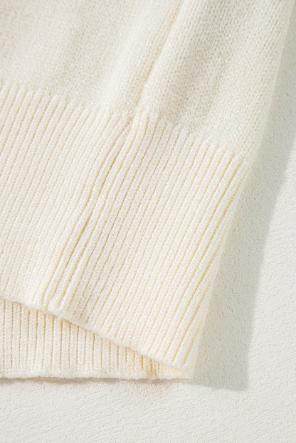 Apricot boo strickmuster gerippter rand drop shoulder pullover