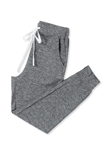 Graue jogginghose mit kordelzug an der taille