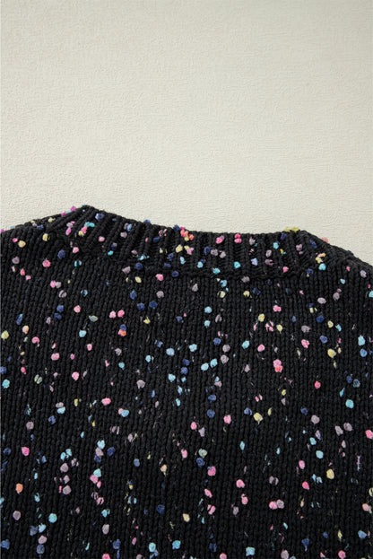Schwarzer multicolor konfetti pullover cardigan