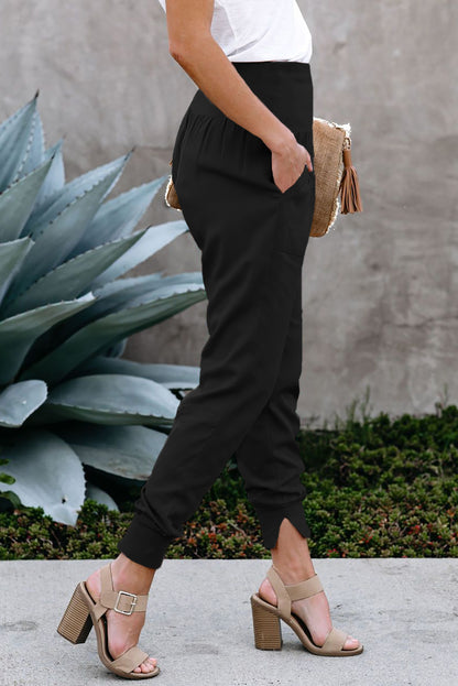 Schwarze pocketed casual jogger