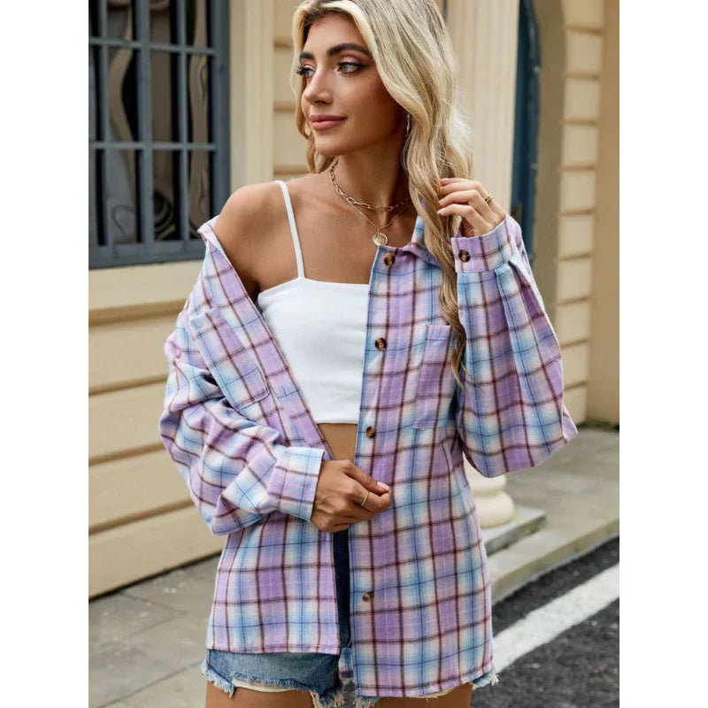 Milano damen karo bluse aus hochwertiger baumwolle