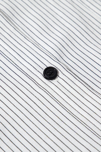 Weißer streifen gerollt registerkarte ärmel geknöpft plus größe shirt