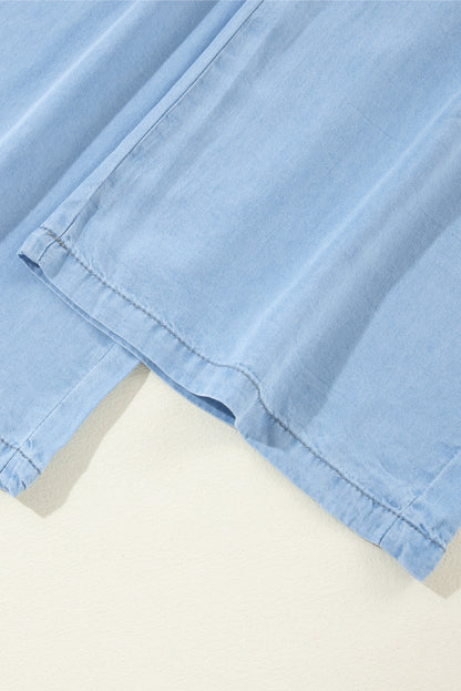 Myosotis kordelzug hohe taille weites bein denim-hose