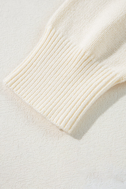 Apricot boo strickmuster gerippter rand drop shoulder pullover