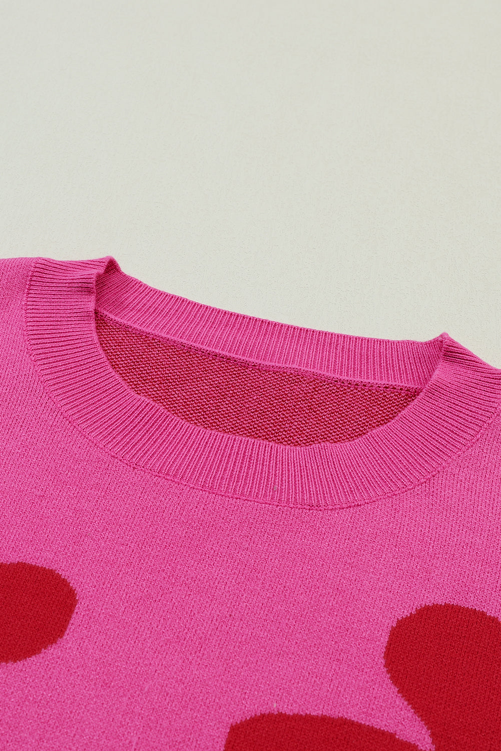 Rose big flower strickpullover mit gerippten abschlüssen