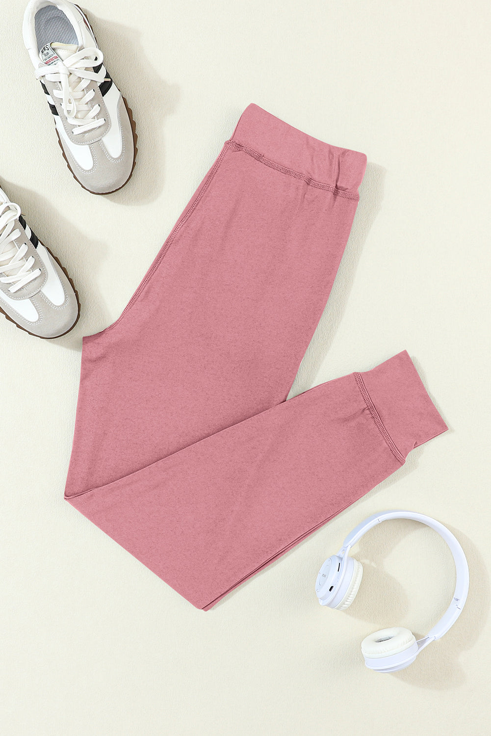 Fushia jogginghose mit kordelzug und taschenträgern