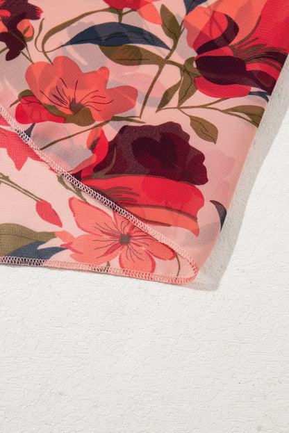 Wild Lotus Rüschen gestuftes Maxikleid