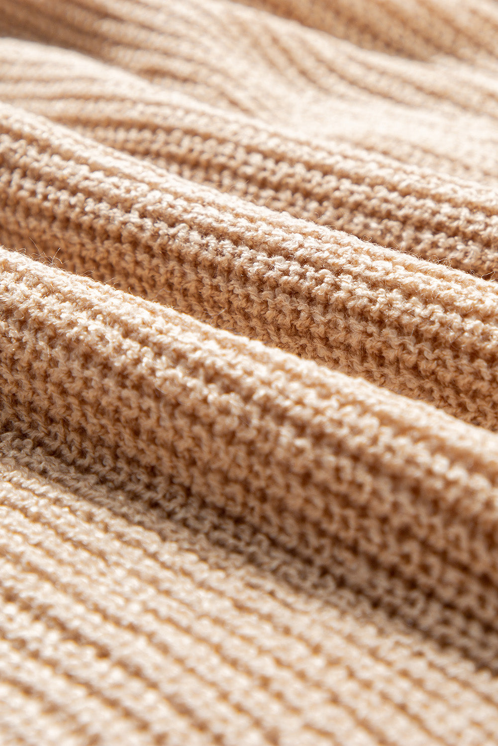 Helles french beige gestreifter pullover mit 3/4 ärmeln und rundhalsausschnitt