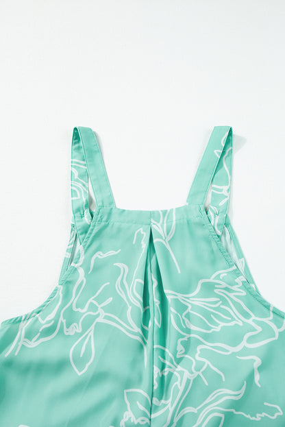 Moonlight jade bedruckter latz overall mit weitem bein