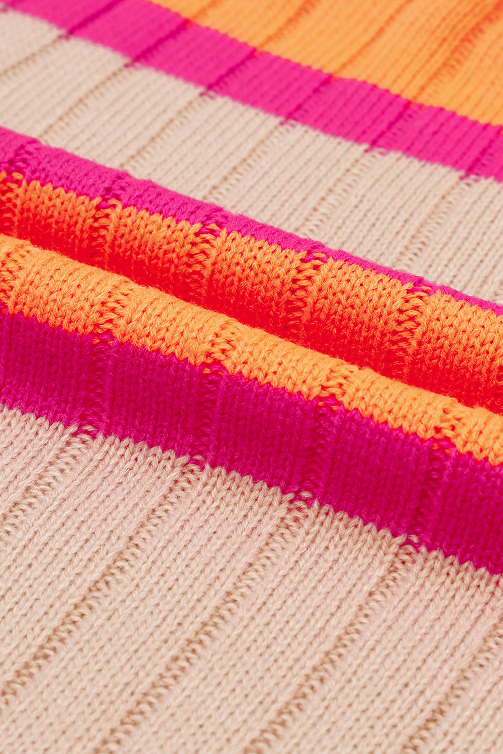 Orange gestreifter colorblock-cardigan mit hängenden schultern