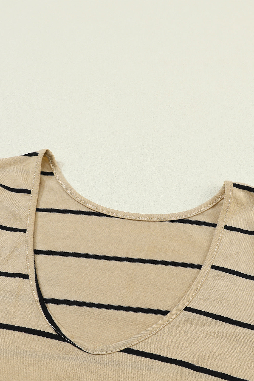 Apricot Gestreiftes Lässig geschlitztes langes Kleid