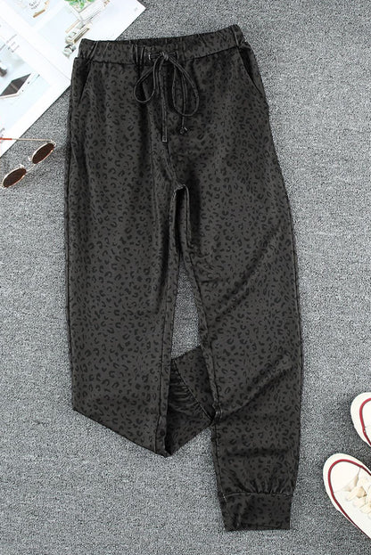 Schwarze breezy-leopard-jogginghose