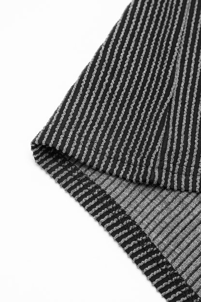 Dunkelgrauer gestreifter, geknoteter träger-romper mit taschen
