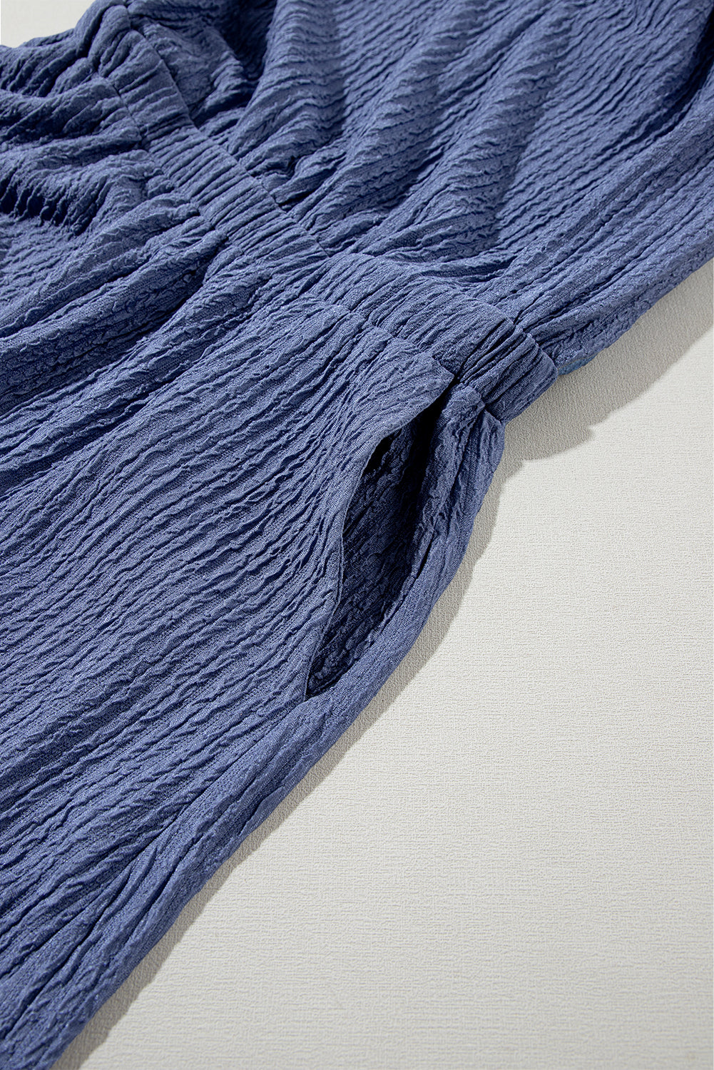 Bluing knot zurück hohen hals crinkle strukturierte romper