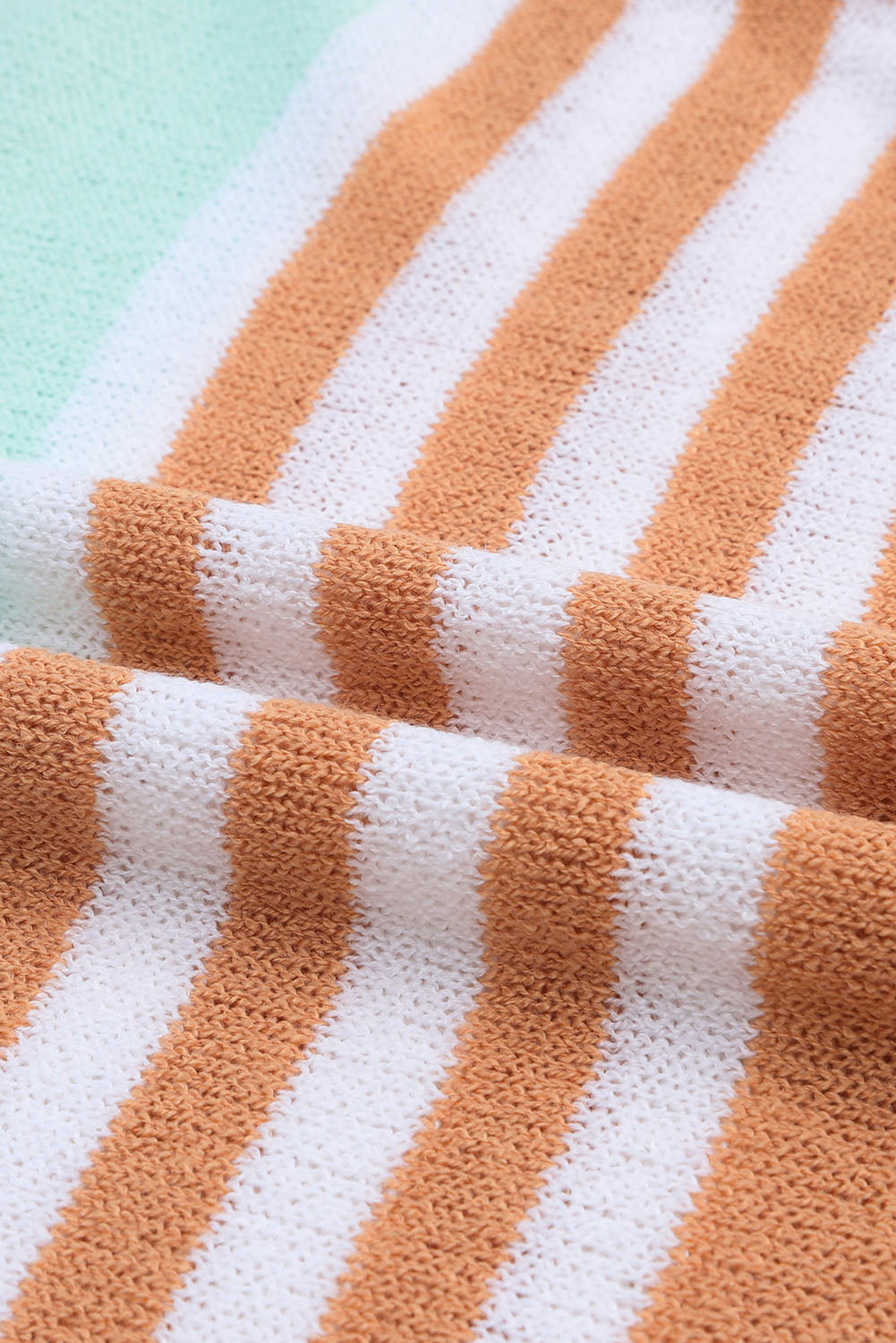 Mehrfarbiger colorblock-streifen langärmeliger geteilter pullover