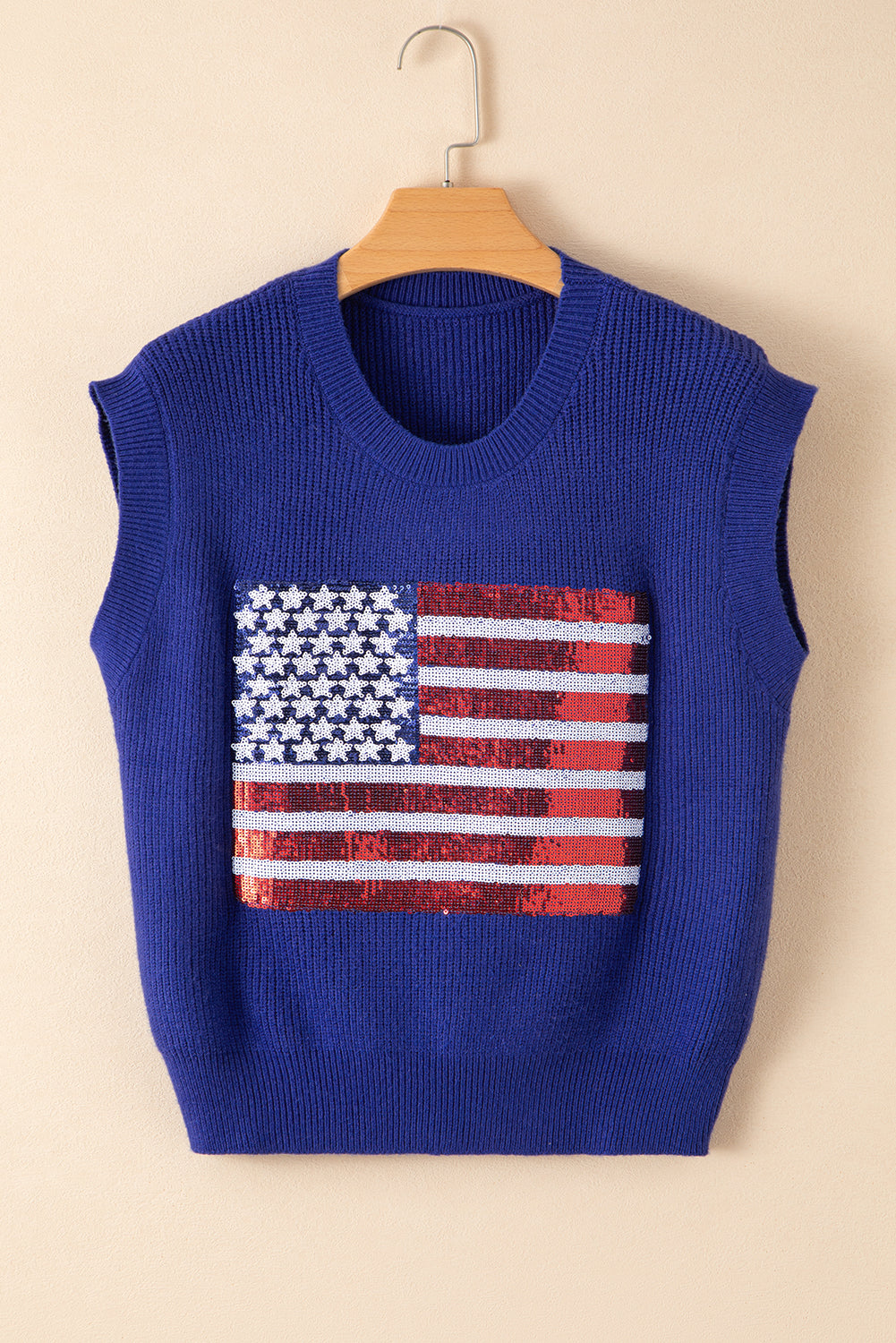 Bluing sparkling american flag strickweste