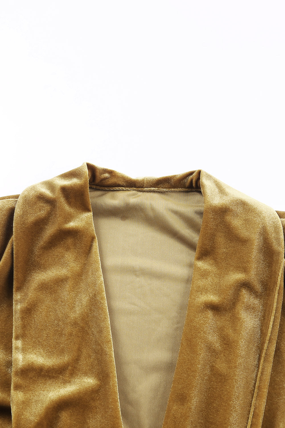 Gelber samt open front pocketed long duster