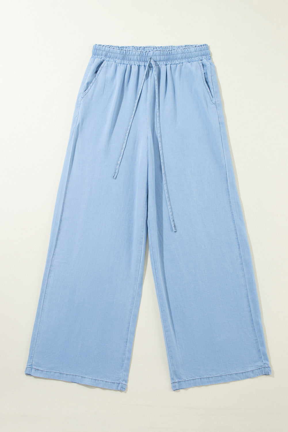 Myosotis kordelzug hohe taille weites bein denim-hose