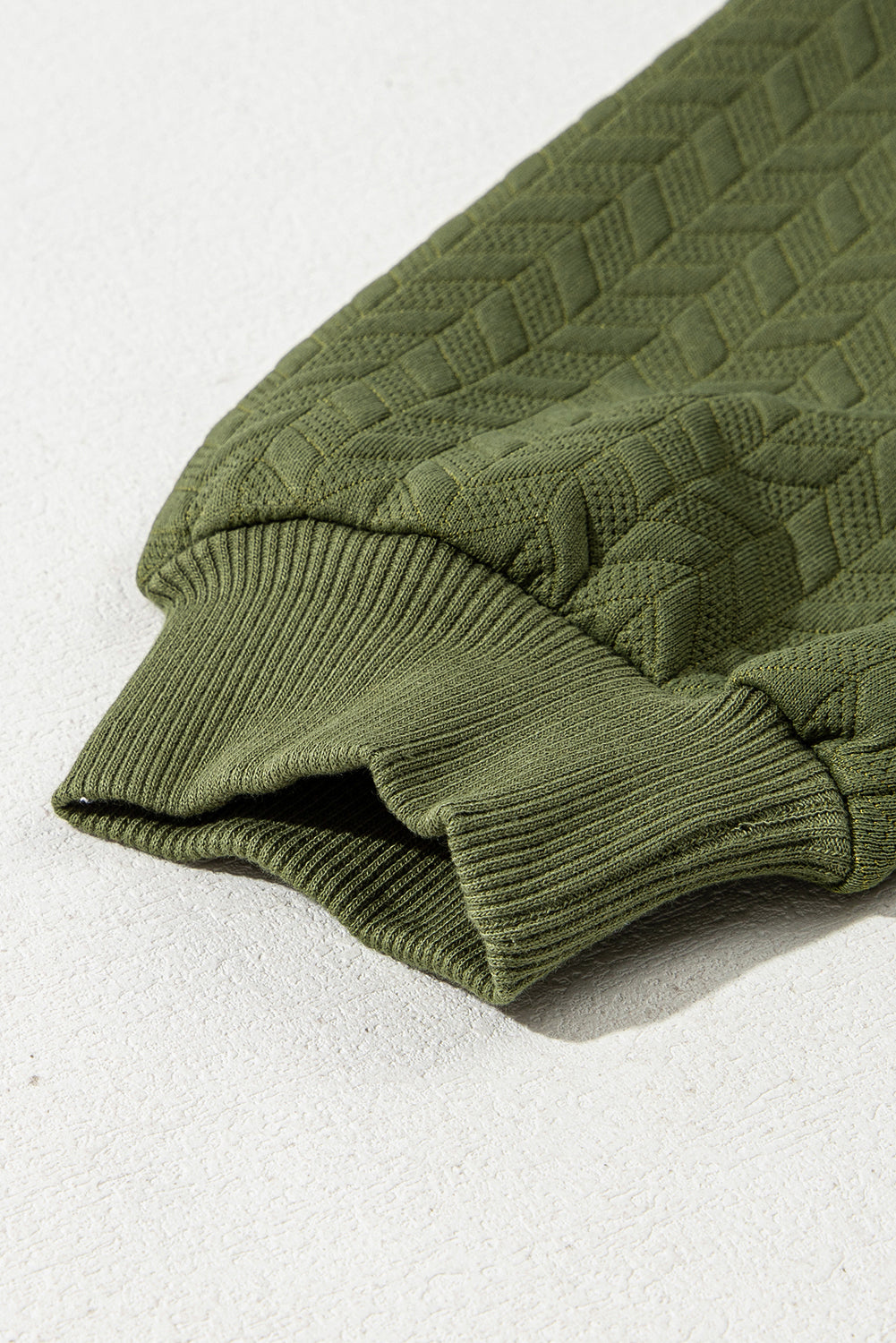 Dschungel grün solide strukturierte raglanärmel pullover sweatshirt