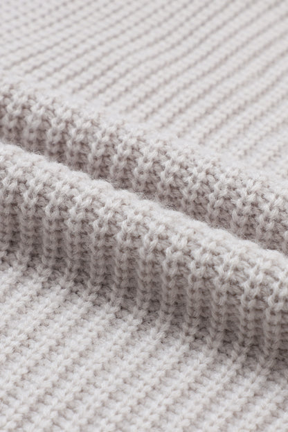 Grauer übergroßer pullover mit umgeschlagenen ärmeln cardigan