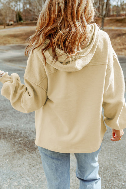 Apricot klappentasche kapuze mit kordelzug zip up jacke