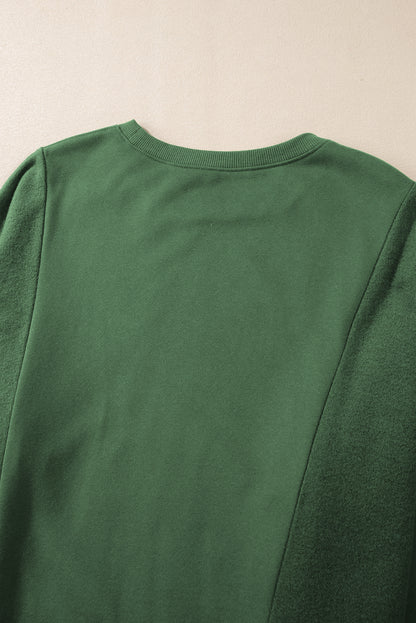 Grünes Sweatshirt Damen in Übergröße mit Rundhalsausschnitt Damen