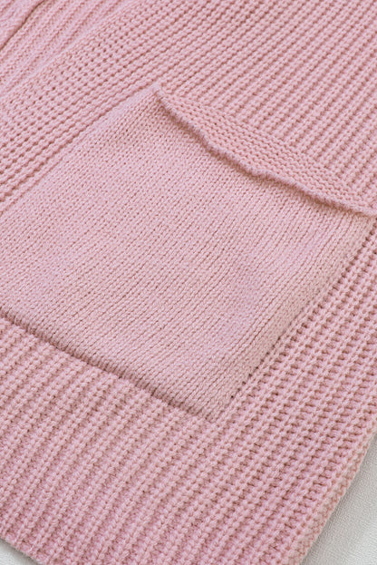 Rosa übergroßer pullover mit umgeschlagenen ärmeln cardigan