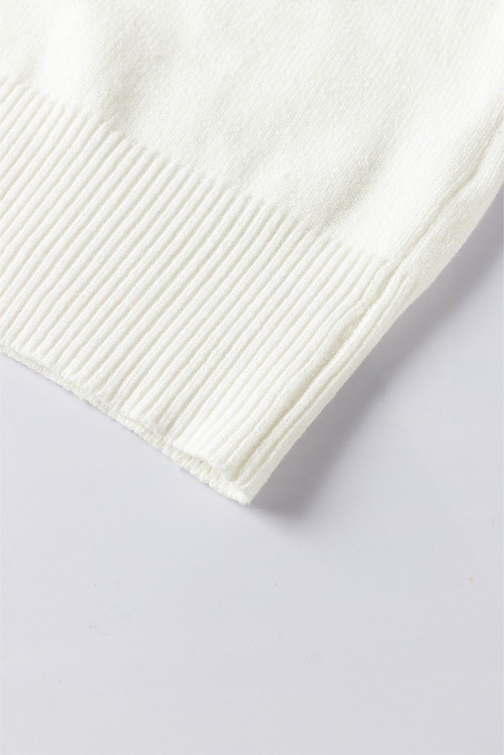 Weiße blume jacquared bubble sleeve open cardigan