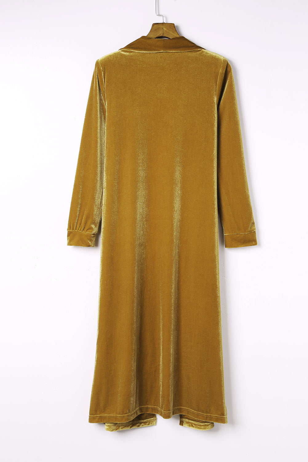 Gelber samt open front pocketed long duster
