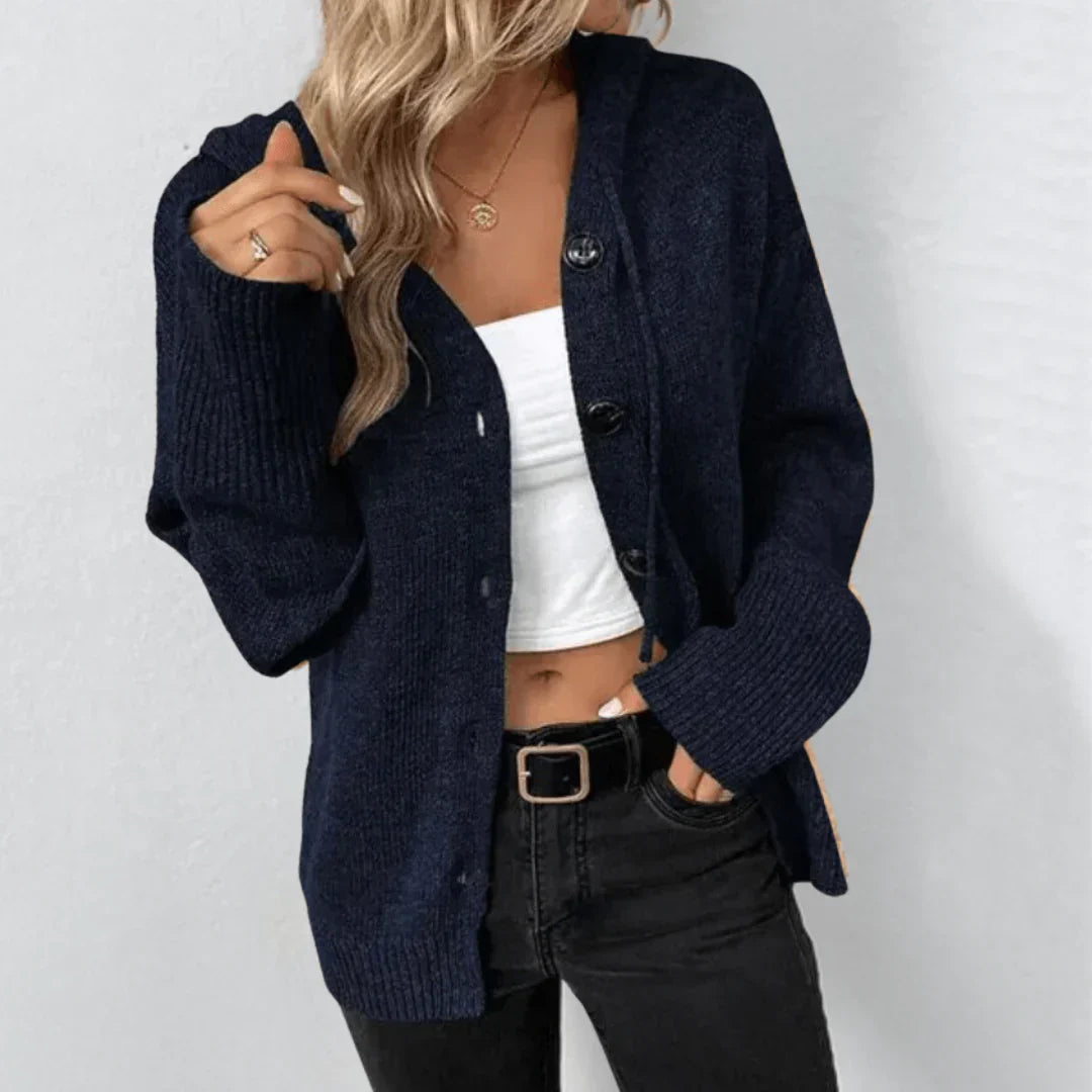 Wärmender damen-strickcardigan mit knöpfen