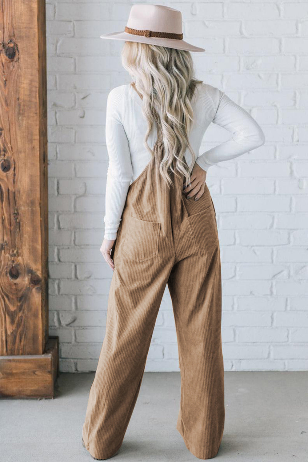 Grauer morn solid pocketed loose fit cord overall