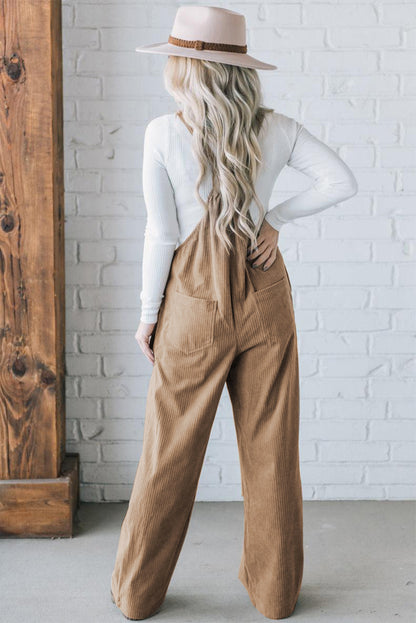 Grauer morn solid pocketed loose fit cord overall