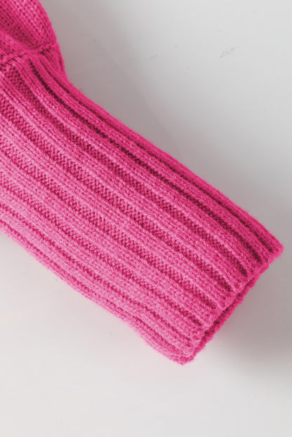 Rose merry letter gestickter pullover mit hohem ausschnitt