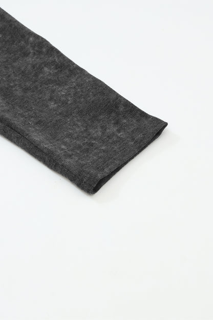 Schwarzer cardigan mit offener tasche und fransensaum