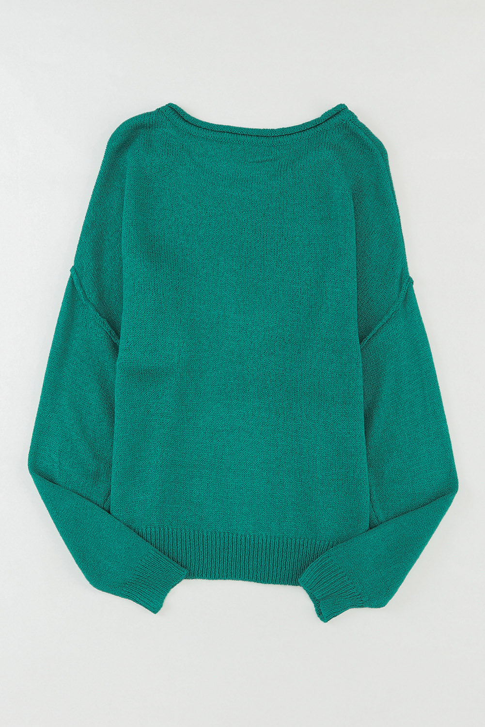 Grüner, farblich abgestimmter, schulterfreier rippenstrickpullover mit tasche